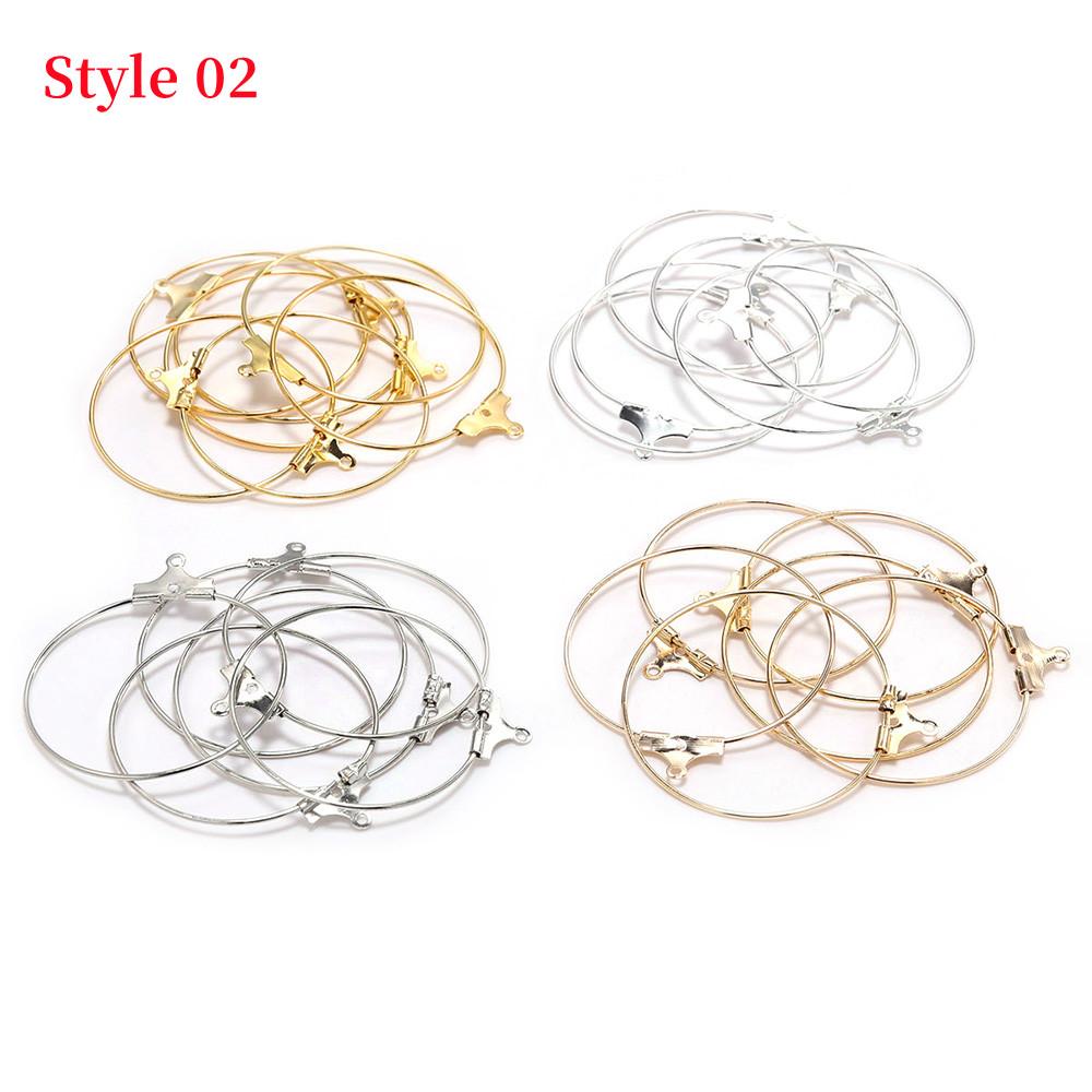 10-50pcs/lot 20 25 30 35 40 mm Hoops Earring Big Circle Hanging Earrings Findings For DIY Jewelry Making Accessories Supplies