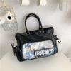 Korean Style Transparent Handiness Crossbody Bag for Fans Texture and Casual Shoulder Bag Commuting Simple and Versatile Ita Bag