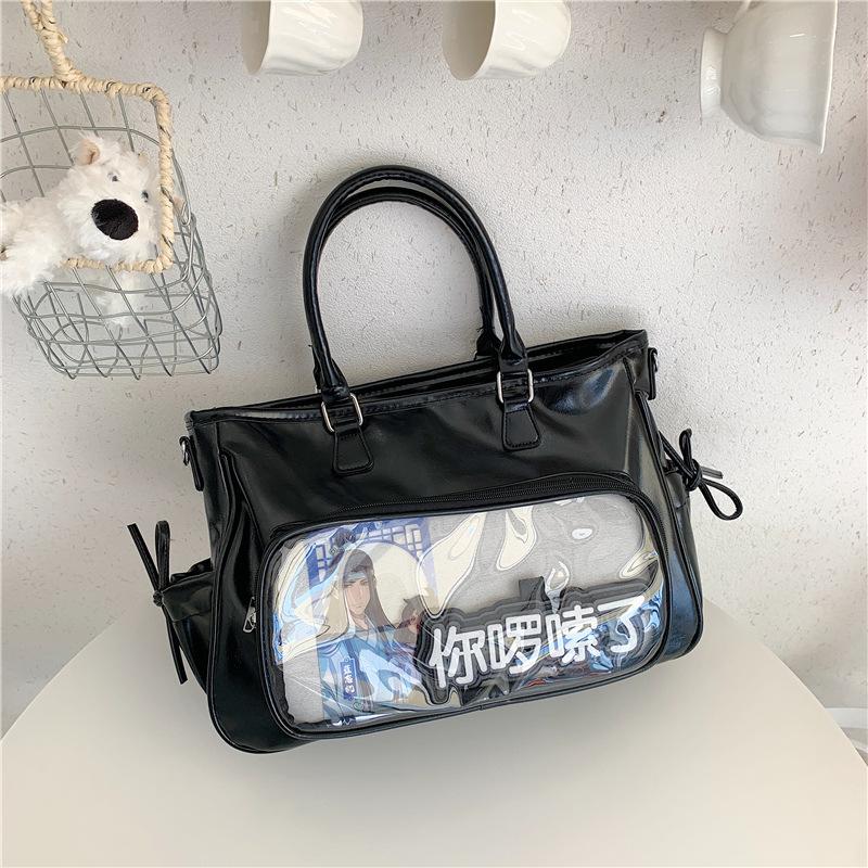 Korean Style Transparent Handiness Crossbody Bag for Fans Texture and Casual Shoulder Bag Commuting Simple and Versatile Ita Bag