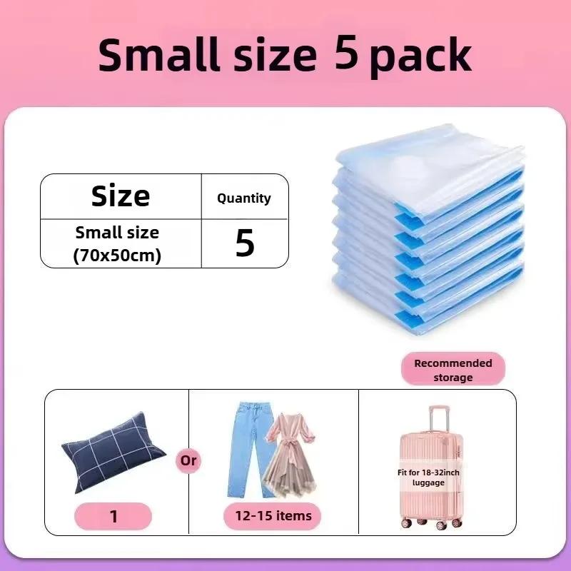 1-5pcs Vacuum Storage Bag Set with Pump Leakproof & Scratch-Resistant for Clothes Blankets Bedding Space-Saving Travel Organizer
