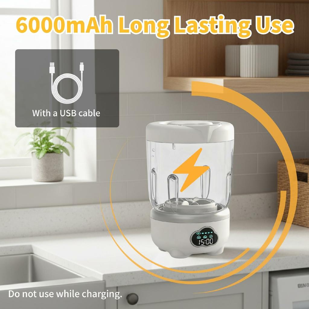 Mini Laundry Cup Portable Washing Machine Foldable Design with 3 Wash Modes for Underwear/Socks