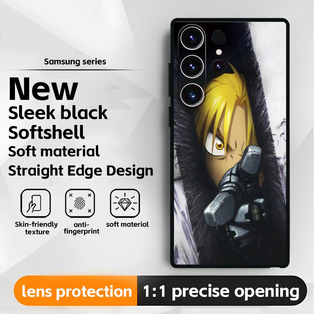 Fullmetal Alchemist Anime Hot Phone Case For Samsung Galaxy S25 S24 S23 S22 S21 S20 Plus Ultra Note20 Soft Black
