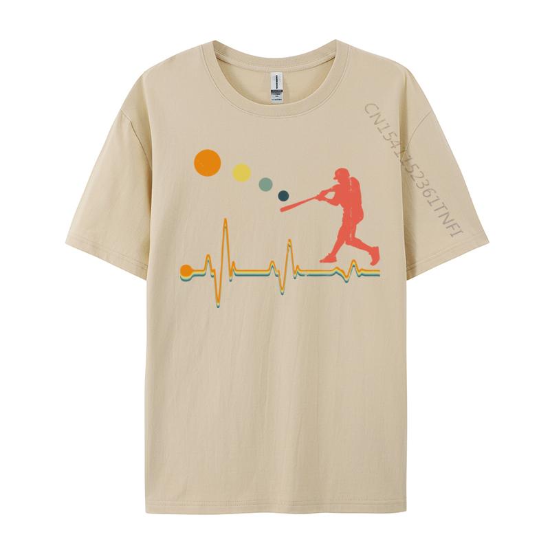 Unisex Unisex Boys Baseball Heartbeat Funky Student TShirt Normal Funny Tops Tees All Cotton Summer Tshirts Drop Shipping