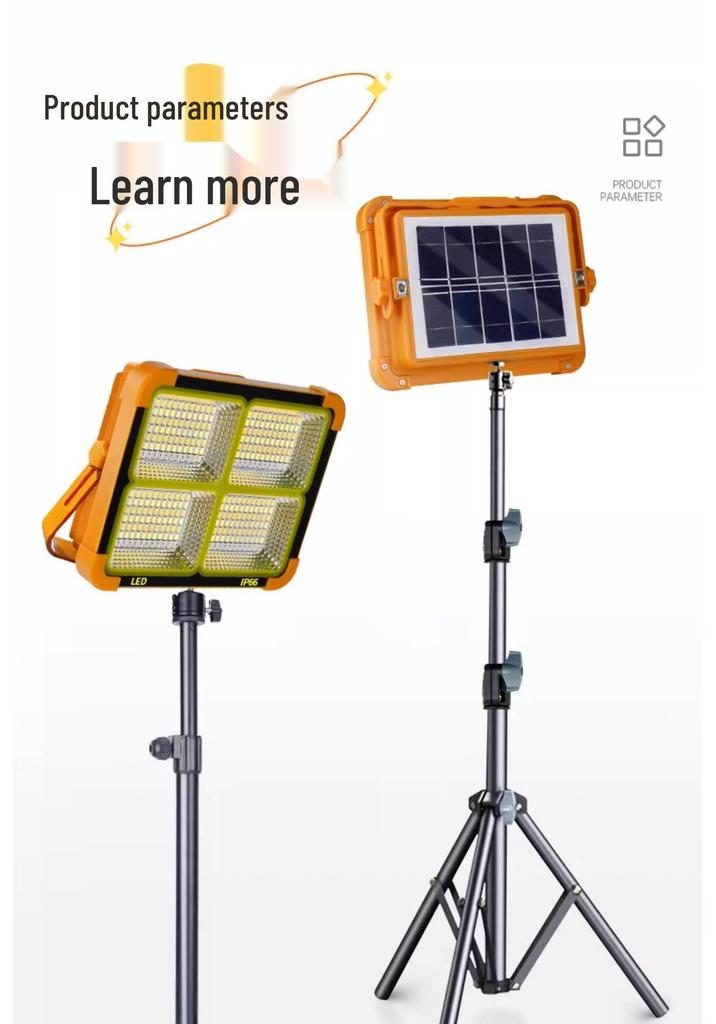 Solar-Powered LED Flashlight for Camping, Night Markets, and Outages