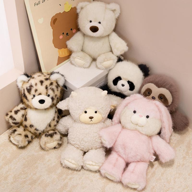 50cm Cartoon Cute Running Animal Plush Doll Pillow Rabbit Panda Sloth Bear Leopard Sheep Stuffed Toy Home Decor Gift For Kids