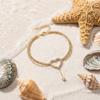Glitterende Strass Hol Hart Druppel Enkelband Dubbele Laag Voetketting Voor Vrouwen Zomer Strand Vakantie Sieraden