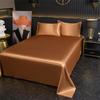 Luxurious Summer Satin Ice Silk Sheets Pillowcases Bedding Solid Color Sheets