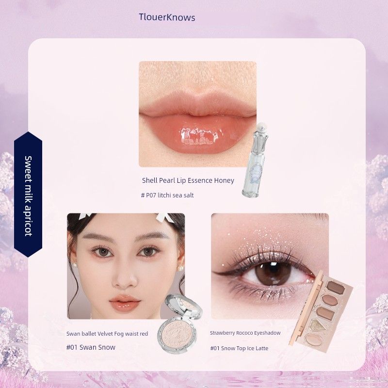 

Flower Know Love Blush Eye Shadow Gift Box for Girlfriend Sweet milk apricot
