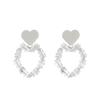 High Quality Light Luxury Full Diamond Exaggerated Chain Fringed Earrings Femininity Love Rhinestone Earrings Internet Celebrity Earrings Wholesale