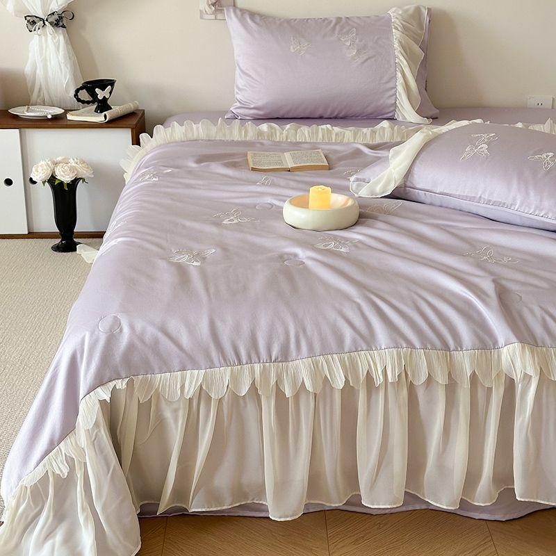 

Принцесса Летняя Охлаждающая Ледяной Шелковый Кружева Летнее Одеяло Кондиционер Летняя Прохлада Твин Тонкое Одеяло 200x230cm