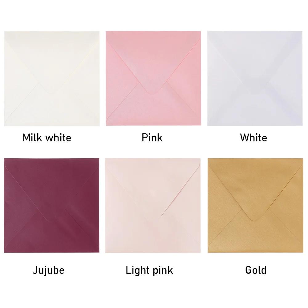 10 PCS/lot Business Gift Multicolor Pearlescent Square Paper Envelopes Pearl Papers Envelope Bag Greeting Card Encased