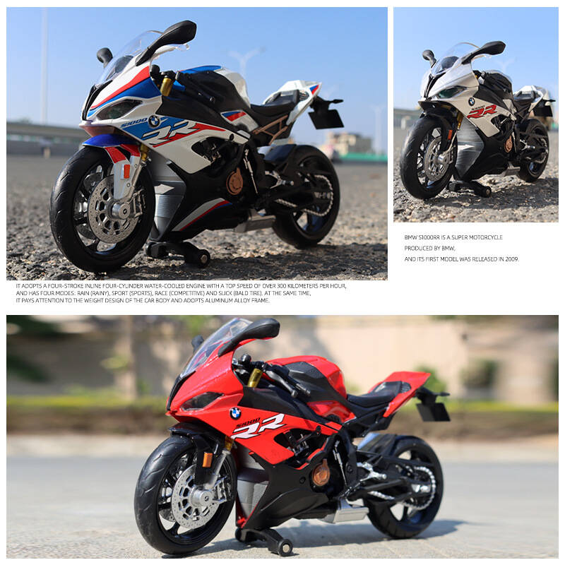MotoGP BMW S1000RR Simulazione Moto da Corsa Squisito Diecast & Veicolo Giocattolo RMZ city 1:Modello da collezione in lega 12