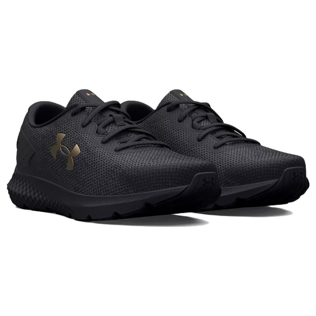 Under Armour Charged Rogue 3 Running Shoes Black Metallic Gold Men 3026140-002