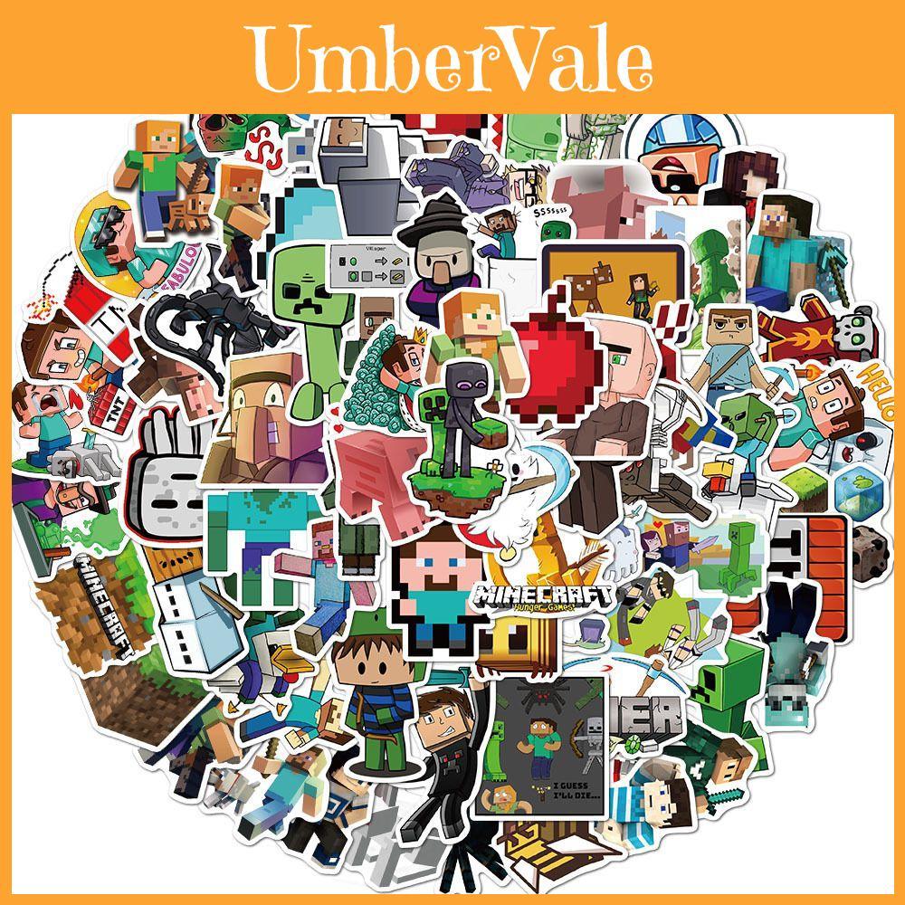 100pcs Minecraft Game Stickers Diy Waterproof Lapyop Bike Luggage Decal Suitcase