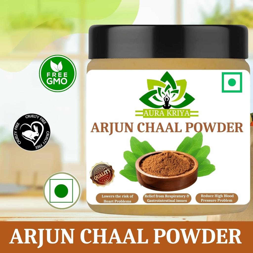 Aura Kriya Natural Arjun Ki Chaal Powder, Arjuna Bark, Arjun Chaal Tree | 100gm 0.2lbs