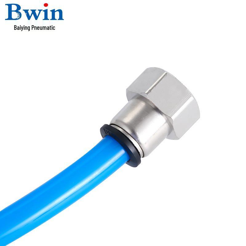 Pneumatic Female Thread Straight Connector PCF4-M5/6-01/8-02/10-03/12-4 White/Black