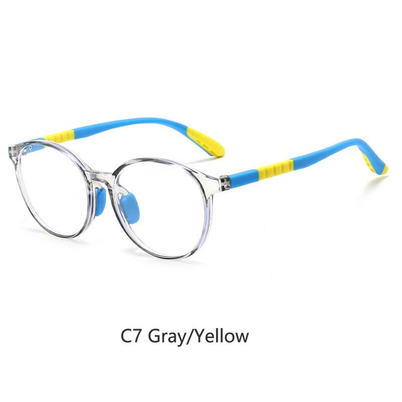 

2023 Blue Light Kids Glasses Frame Custom Silicone TR Children Prescription Glasses Round Boys Girls Myopic Hyperopic Glasses