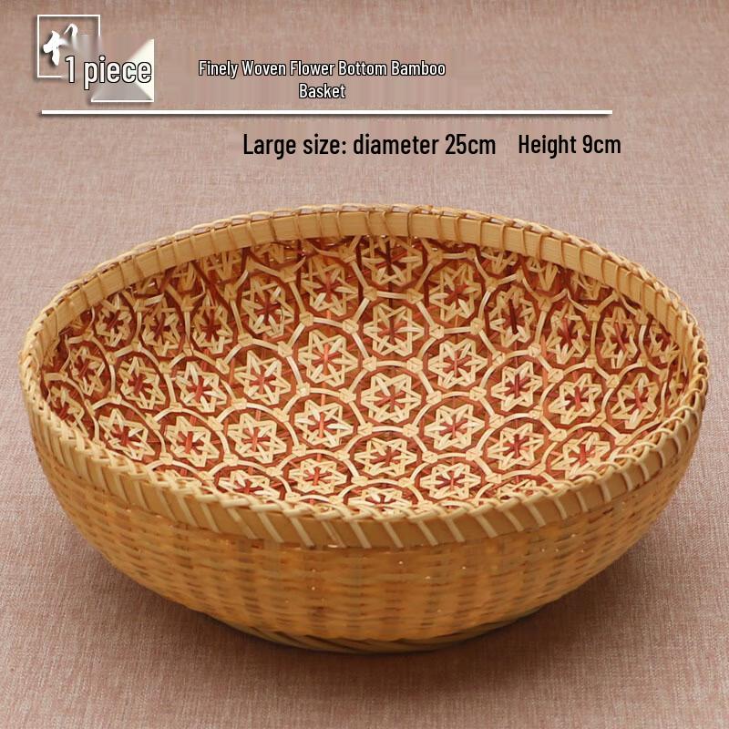 Плетеная круглая бамбуковая корзина для хранения ручной работы