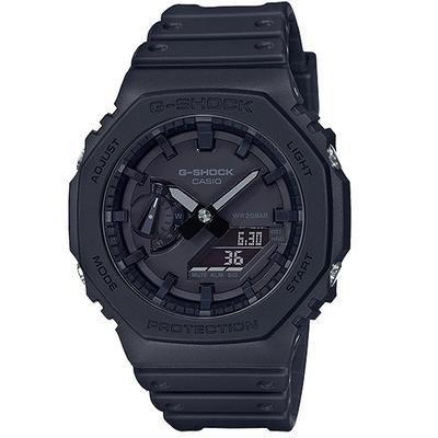 G-SHOCK GA-2100-1A1 Чоловічий аналогово-цифровий годинник Повністю чорний із вуглецевого щитка [імпортований]