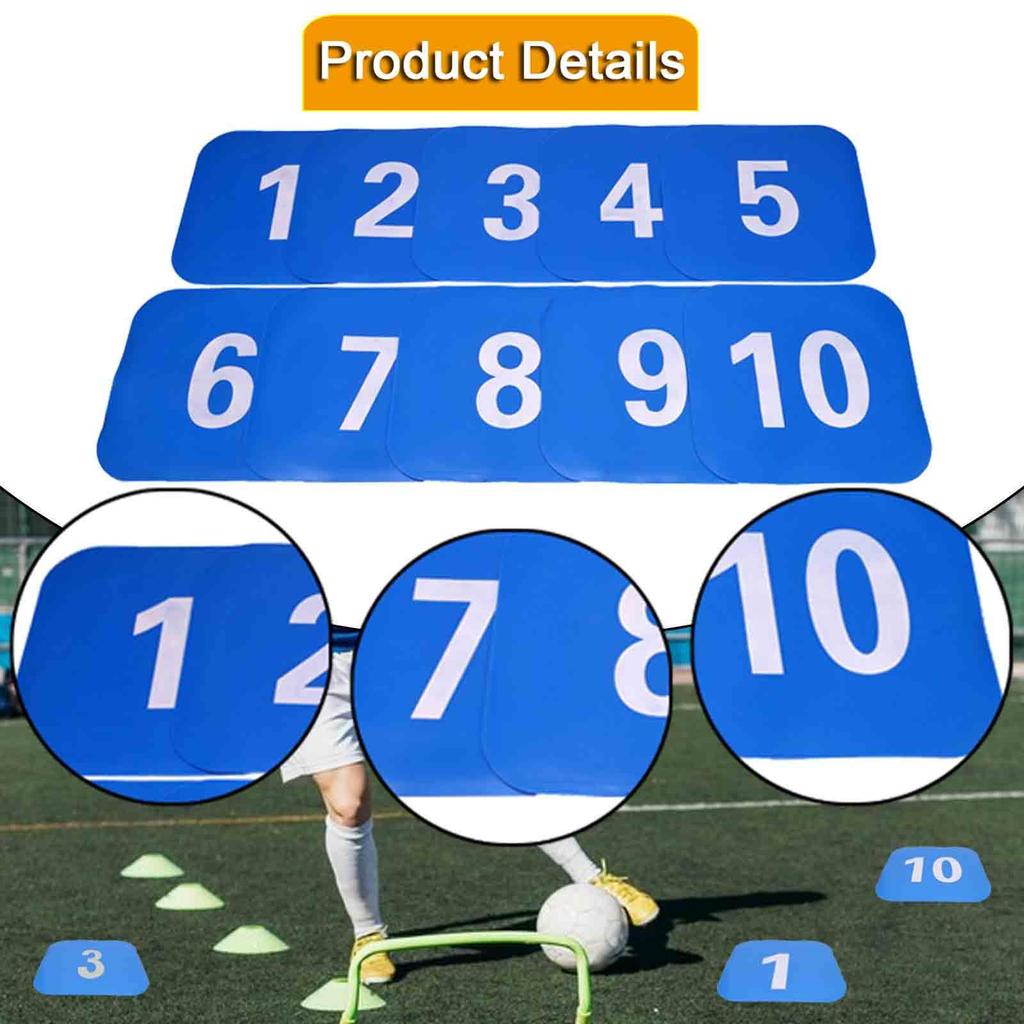 10 Pieces Flat Cones Markers Non Slip,Square,Floor Agility Dots,Floor Playmat for Soccer