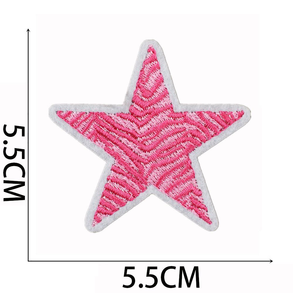 Pink Cheetah Embroidery Cloth Sticker Bag Decoration Rainbow Smiley Face Patch Sticker Butterfly Embroidery Label Mushroom Chapter Ironing