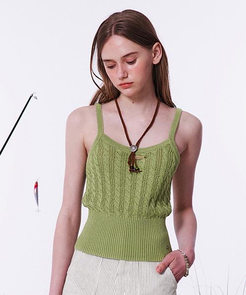 Kirsh Cable Pattern Knit Sleeveless [Olive] 1