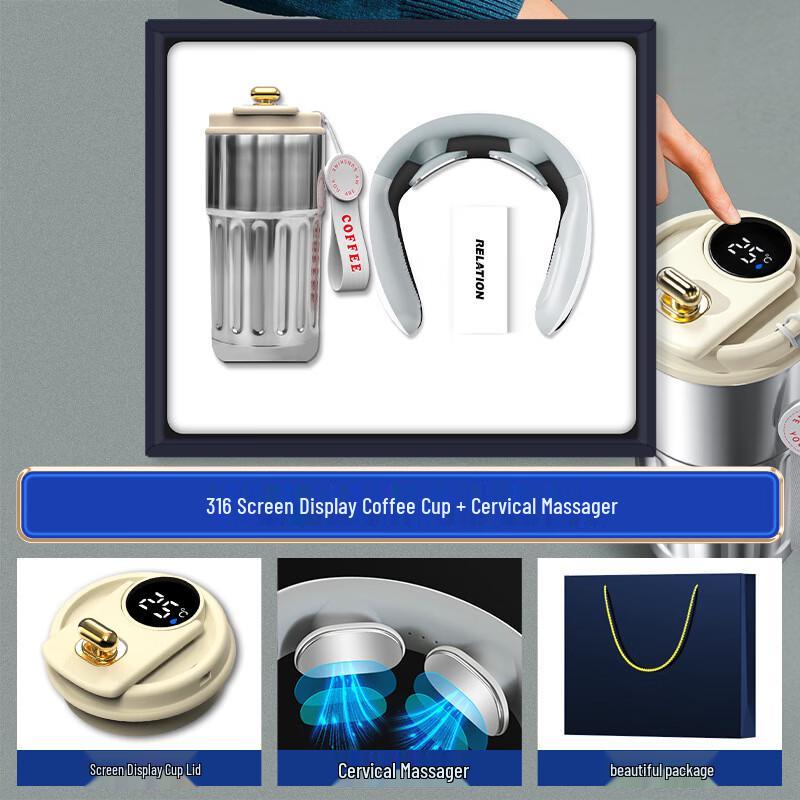 Shangqi Premium Coffee Cup & Neck Massager Gift Set