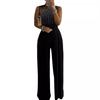 2023 Strass Weitbein-Jumpsuit: Europäischer & Amerikanischer Sommerstil, Taillenbetontes einfarbiges Kleid