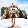 Horses Print Super Soft Beach Towels Oversized Microfiber Bath Towels Quick Dry Absorbent Towel for Adults Men Women Boy Girl