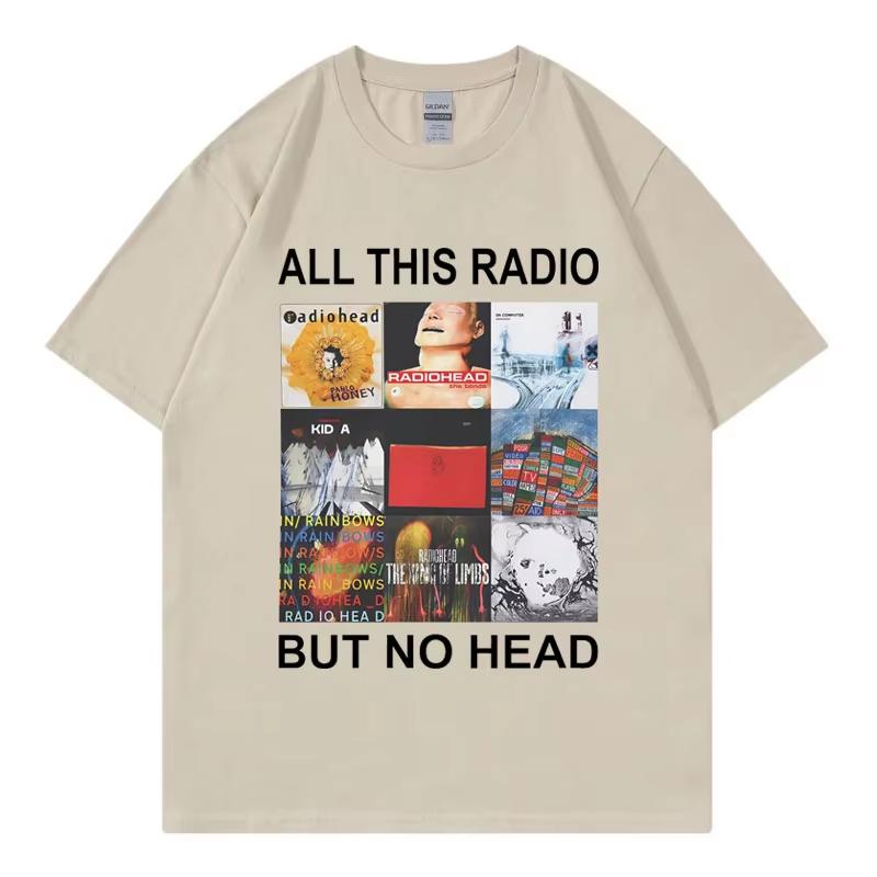 Všechno toto rádio, ale žádná hlava Tričko Rocková kapela Radiohead Hudební album Grafická trička Pánské Dámské Oblečení Móda Hip Hopová trička