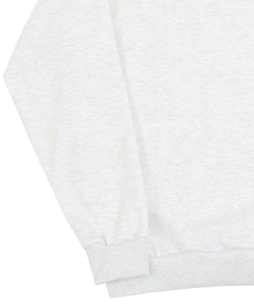 GRAVER [Unisex] Tattoo Dog Embroidered Perito Sweatshirt_Melange White