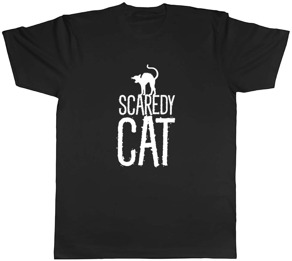 

Scaredy Cat Halloween Mens Unisex T-Shirt Tee Gift L