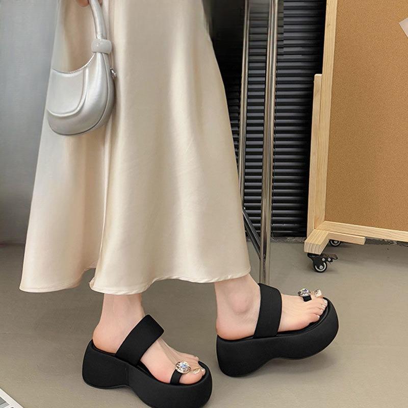 Muffinové boty Pantofle a žabky se silnou podrážkou a zvyšující výšku