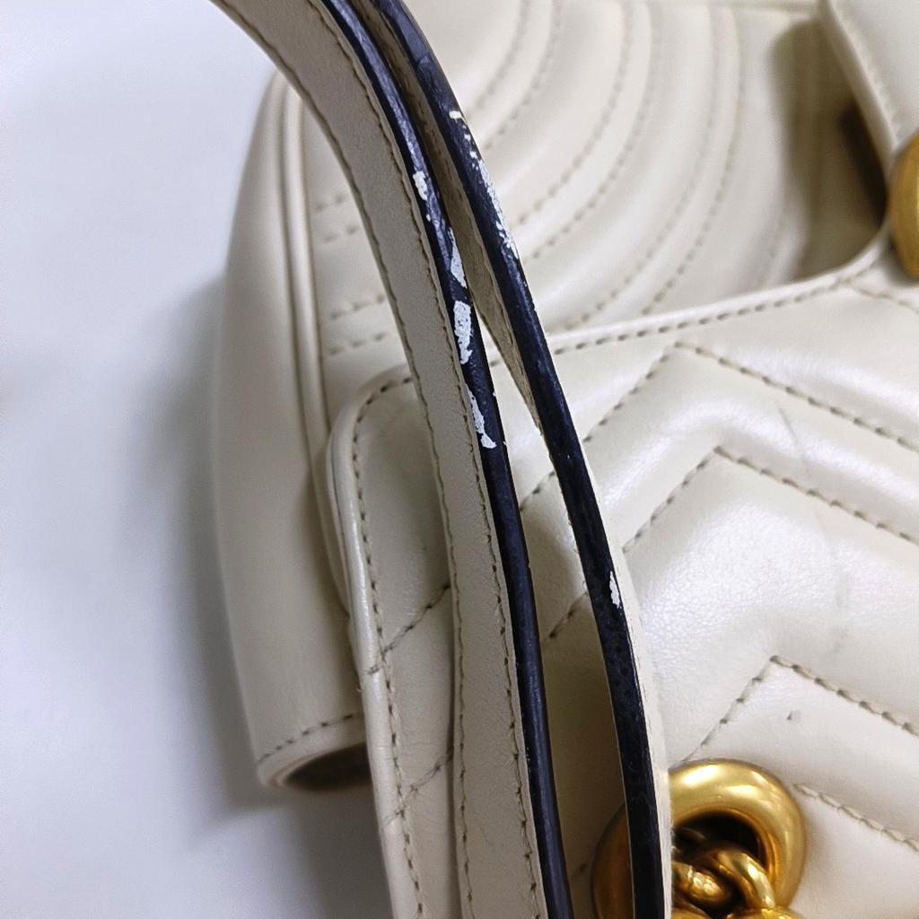 [Pre-Owned] Gucci GG Marmont Matelassé Mini Bag 'White' - Good #1IOZCGA