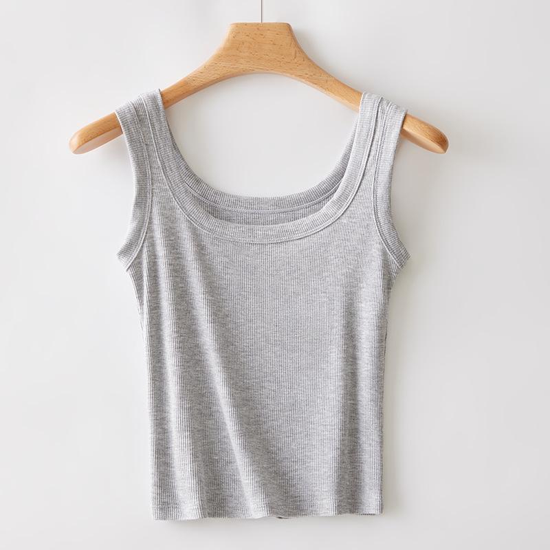 

Топ-майка в рубчик с квадратным вырезом для женщин – Большой размер, Для пышных форм, Спинка-борцовка, Утягивающий слой Medium (75-95 jin)