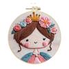1 Set Cute Flower Girl DIY Embroidery Kit: This Craft Fabric Kit Includes Tools and Stitch Instructions Suitable for Beginners.