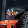 QT2470# Vibrant Hummingbird & Floral Waterproof Car Decorative Decal, Suitable for Cars, Laptops, Bumpers, Glass Window Sticker
