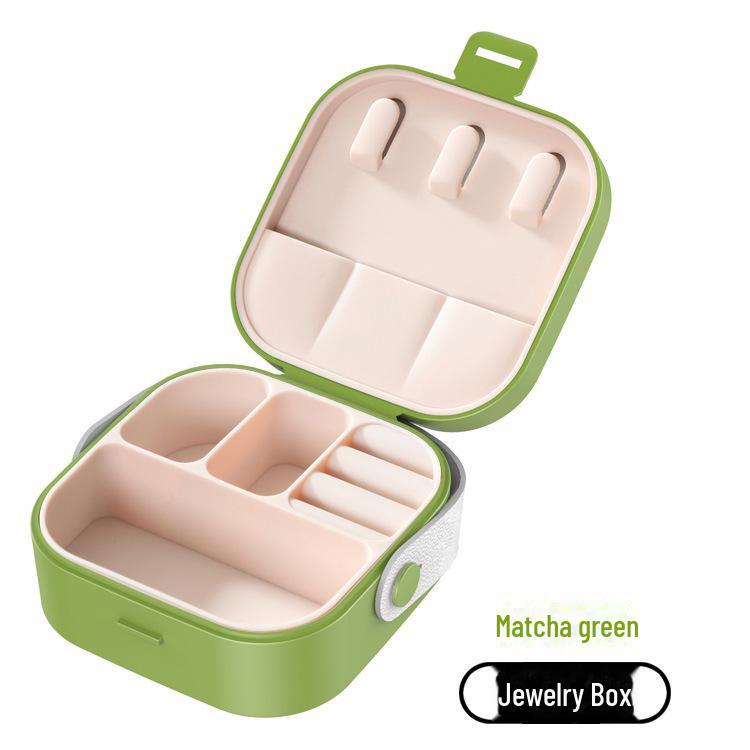 Mini caixa portátil para guardar joias: Colar multifuncional, brinco, anel, suporte para pulseira - presente perfeito para crianças