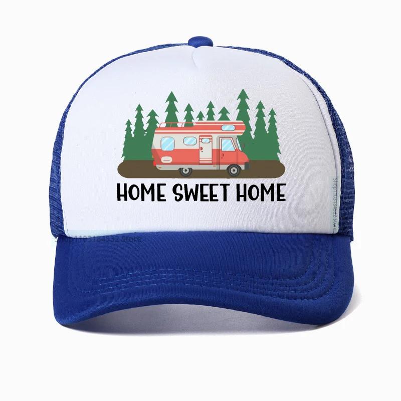 Motorhome RV Camping Camper Home Sweet Baseball Cap Outdoor Travel Adventure Dad hat Summer Unisex Mesh Visor Outdoor Sun Hats