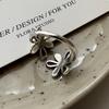 New Simple Daisy Flower Open Rings for Women Metal Style Hollow Petals Silver Color Trendy Finger Accessories Fashion Jewelry