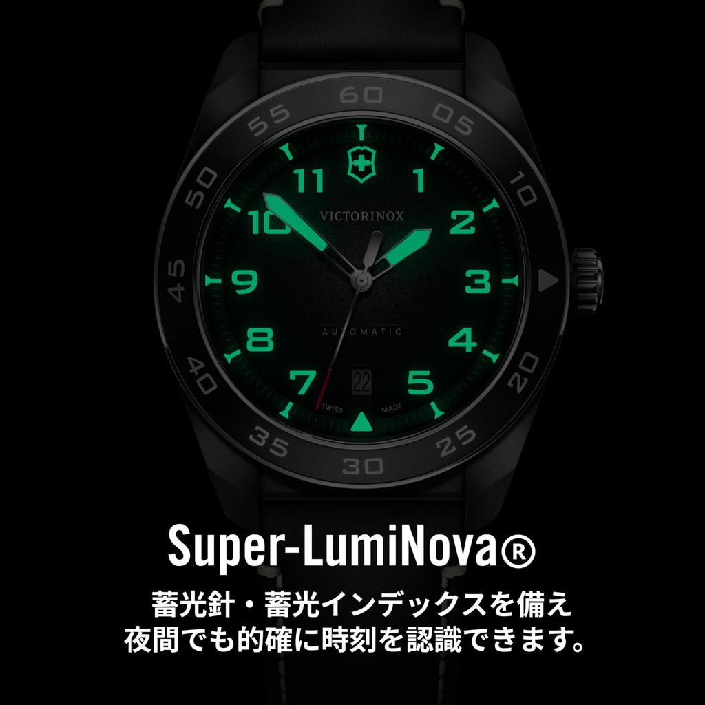 VICTORINOX SWISS ARMY Analog Black Black Leather Stainless Steel Case Strap Replacement Brand New Black Leather Band 242044 Watch, Waterproof, Men's