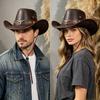 Neuer Western Cowboy Ritterhut Kopf Retro Outdoor Reise Flache Kappe Ritterhut Partyhüte Cowboy Zubehör Männer und Frauen