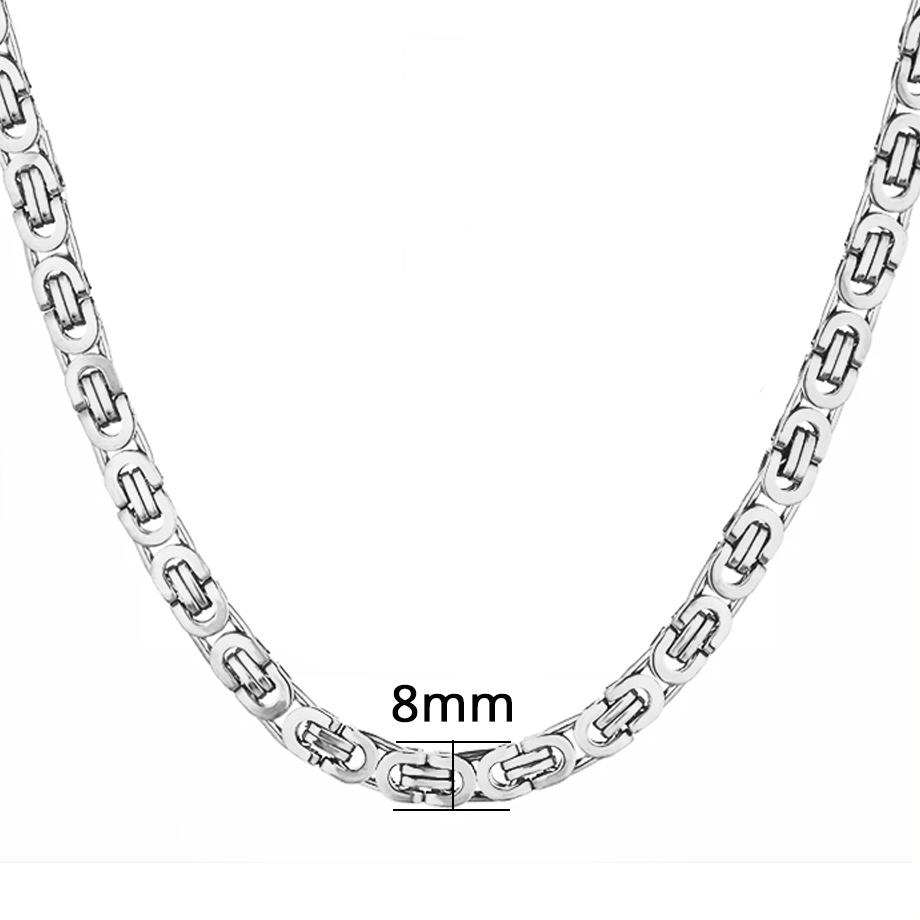 

Вінтажні Плоскі Візантійські Ланцюжки Чоловічі 8мм Золотий Сріблястий Колір Ланцюжок з Нержавіючої Сталі для Чоловіків Жінок Панк Прикраси Подарунок 50cm