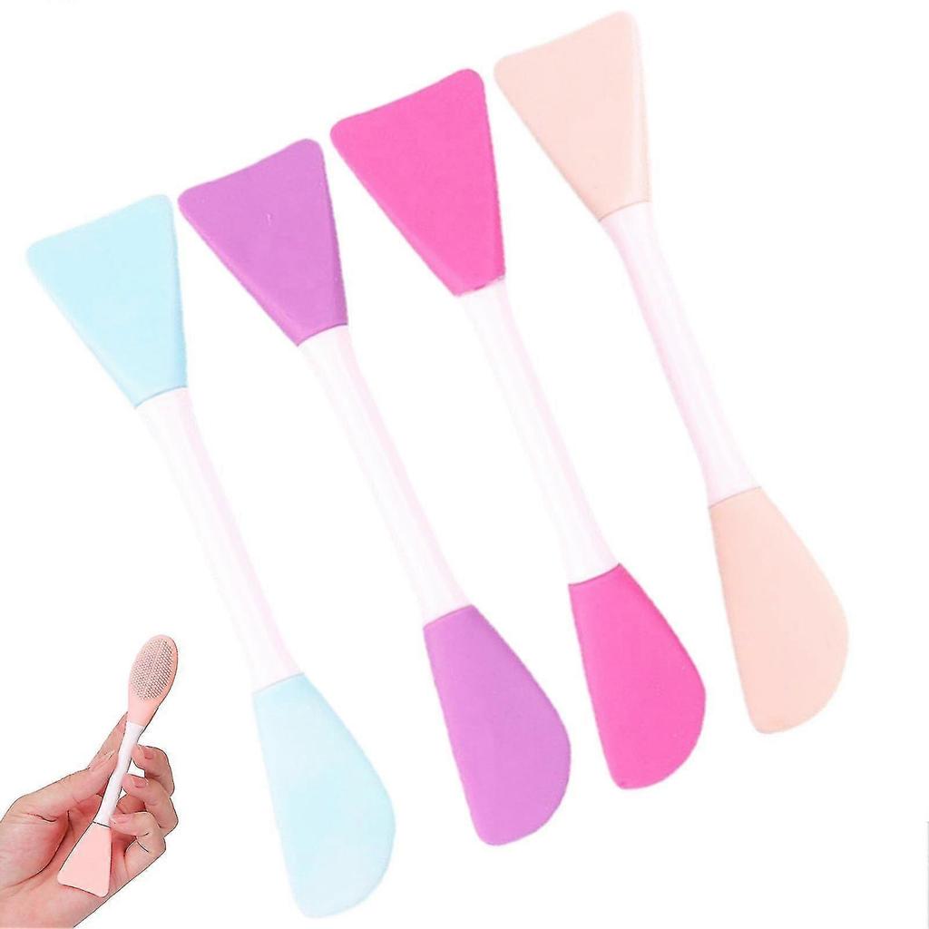 4pcs Facial Applicator Bathroom Home Mask Brush Flat Reusable Double Ended Cream