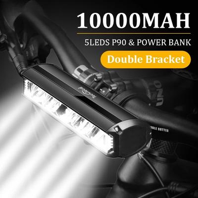 Fietsverlichting Voor 10000mAh Fietslamp Powerbank Waterdichte Zaklamp USB Opladen MTB Racefiets Lamp Accessoires