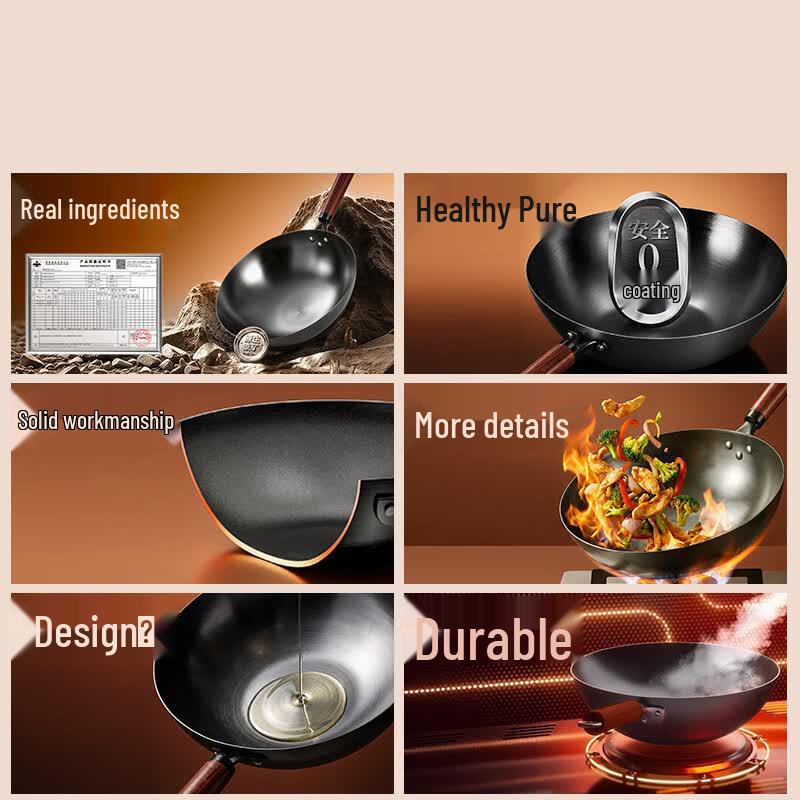 Jingdong Fine Iron Wok, 32cm, Non-stick, No Coating