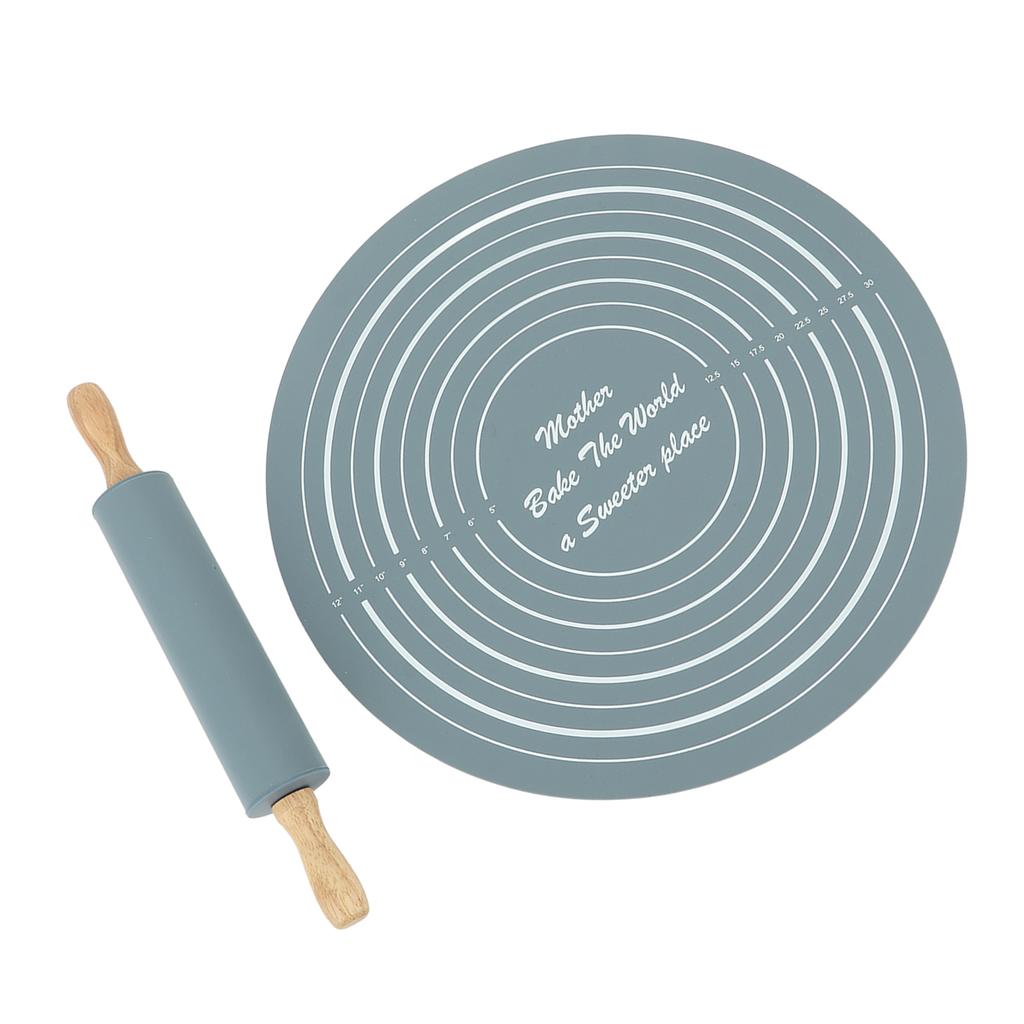 Rolling Pin Pastry Baking Mat Large Silicone Rolling Pin Kneading Pad Baking Tool for Kitchen