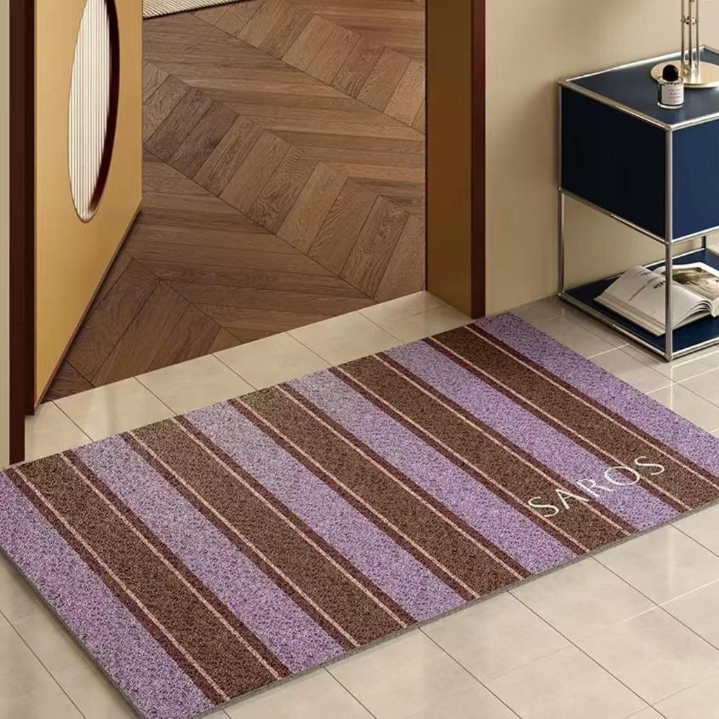 Stripe Coir Door Mat: Non-slip, Wear-Resistant, Dirt-Resistant, Cuttable Entrance Mat for Home and Hallway