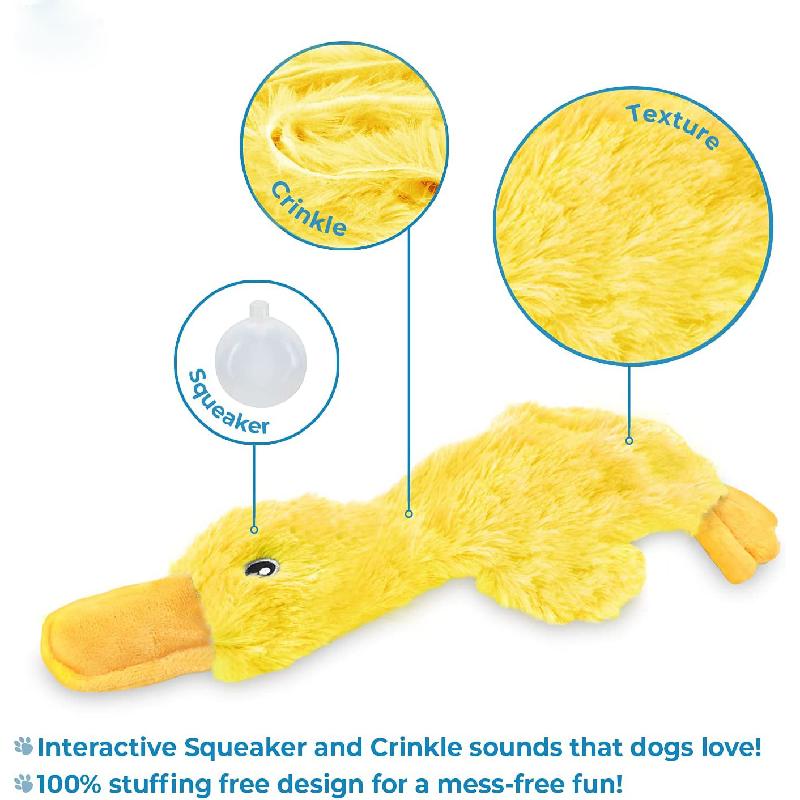 Hond Knuffel Geluidspeelgoed Gele Eend Puppy Piepend Interactief Knuffeldier Bijten Kauwen Rammelaar Huisdierbenodigdheden ontworpen voor Onverwoestbare Honden