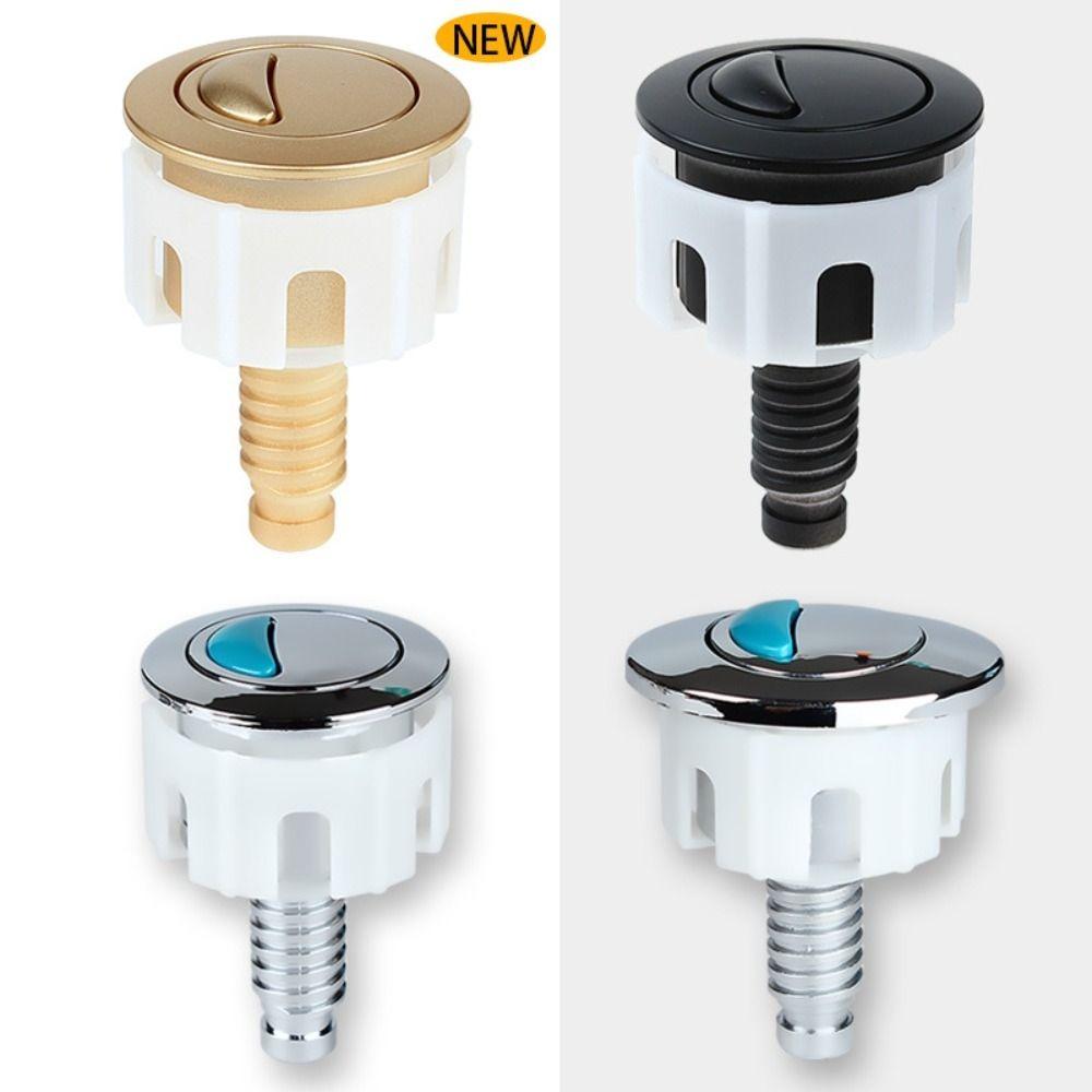 Double Drain Toilet Push Button Round/Elliptical Head Water Tank Button Toilet Seat